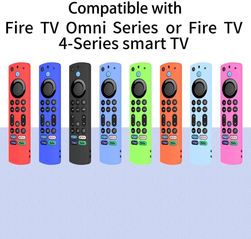 FiiMan Voice Remote Cover Compatible With Toshiba/Insignia Firetv Omni Series or TV 4-Series - Silicone Case, Lightweight Anti-Slip Shockproof With Lanyard (Orange & Blue Glow) - Image 5